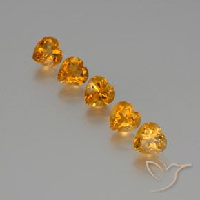 5.71 ct natürliche Dunkelorange Citrin-Edelsteine, Herz, VS