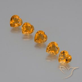 5.48 ct natürliche Tiefes Orange-Gold Citrin-Edelsteine, Herz, VS
