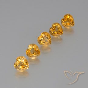 5.77ctw Natürlicher Tiefes Orange-Gold Citrin, Herz, VS