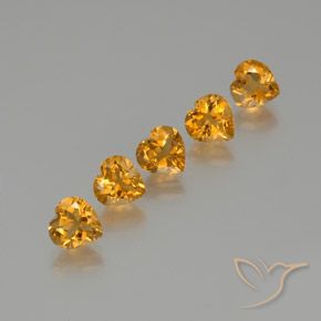 5.59ctw Natürlicher Tiefes Orange-Gold Citrin, Herz, VS