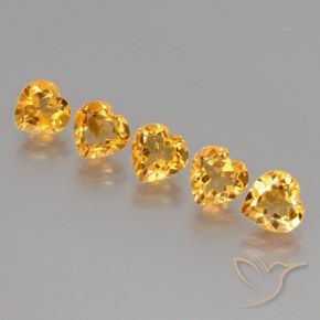 5.26 ct natürliche Tiefes Orange-Gold Citrin-Edelsteine, Herzform, VS