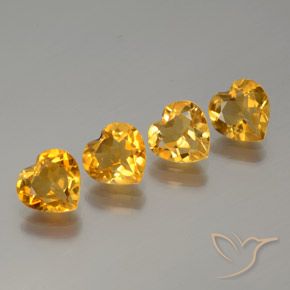 3.18ctw Natürlicher Orange-Gold Citrin, Herz, VS