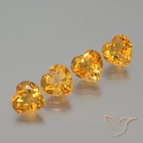 4.37ctw Natürlicher Orange-Gold Citrin, Herz, VVS-VS