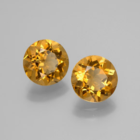 4.45 ct natürliche gelb-gold Citrin-Edelsteine, Rund Schliff, VS