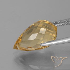 9,17 ctw natürlicher Mittleres Gold Citrin, Briolette, VVS