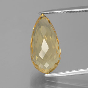 7,48 ctw natürlicher goldener Citrin, Briolette, VVS-VS