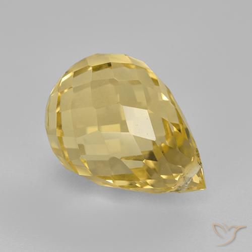 9,17 ctw natürlicher Golden Citrin, Briolette, VVS-VS