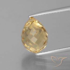 4.38ct Natürlicher Golden Citrin, Briolette, VVS
