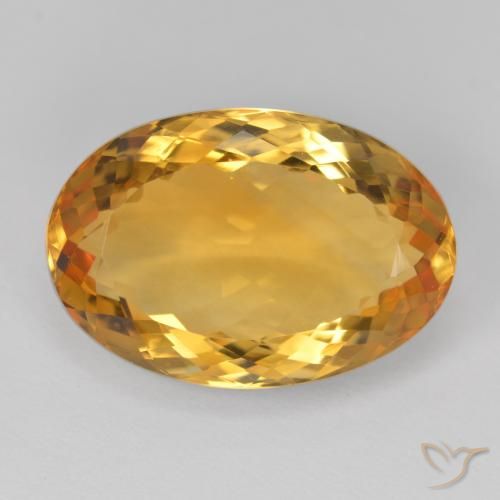 11.75ct Natürlicher Dunkelgolden Citrin, Oval, VVS