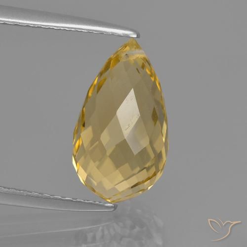 3.74ct Natürlicher hellgolden Citrin, Briolette, VVS-VS