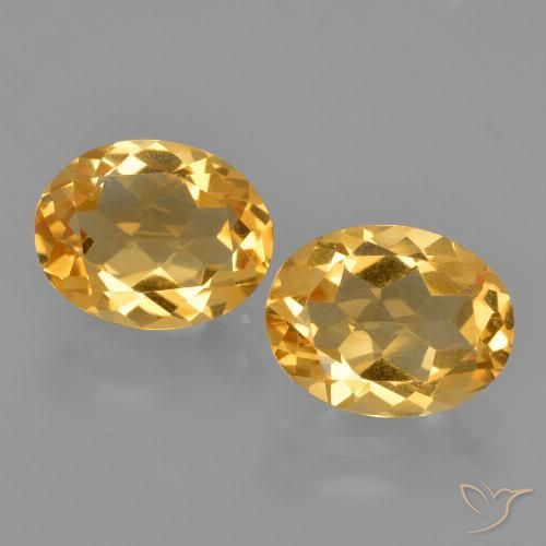 3.40ctw Natürlicher Orange-Gold Citrin, Oval, VVS-VS