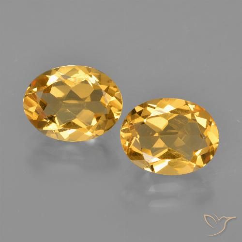 3.14ctw Natürlicher Tiefes Goldorange Citrin, Oval, VVS-VS