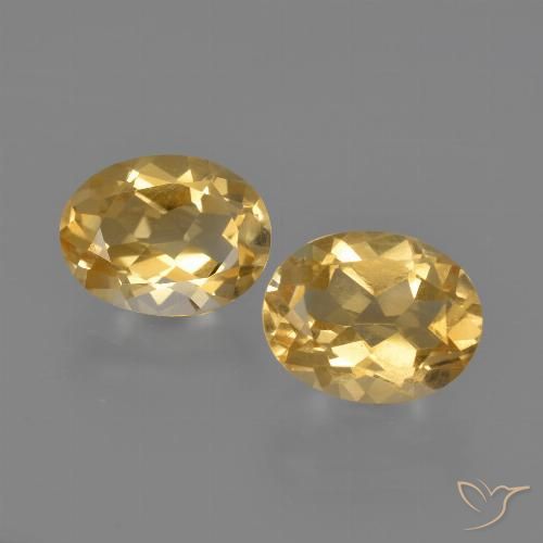 3.41ctw Natürlicher Orange-Gold Citrin, Oval, VVS-VS