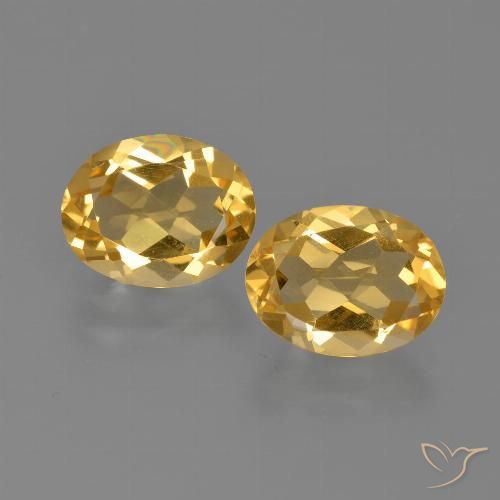 3.06ctw Natürlicher Tiefes Goldorange Citrin, Oval, VVS-VS