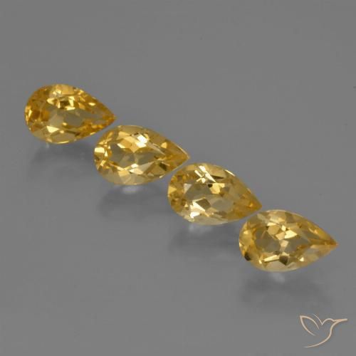 3.16ctw Natürlicher Orange-Gold Citrin, Birnenform, VS