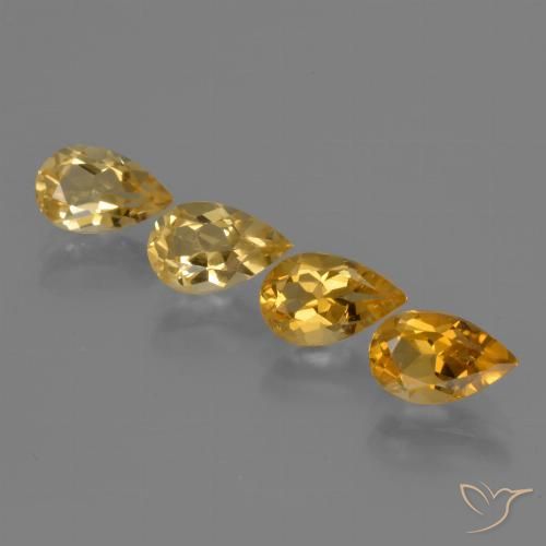 3.03ctw Natürlicher Dunkelgolden Citrin, Birnenform, VS