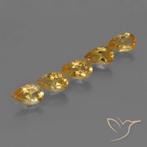 3.56 ct natürliche Golden Citrin-Edelsteine, Birnenform, VS
