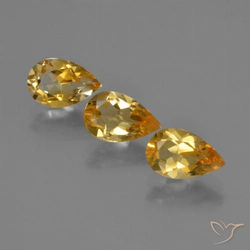 2.25ctw Natürlicher Tiefes Goldorange Citrin, Birnenform, VS