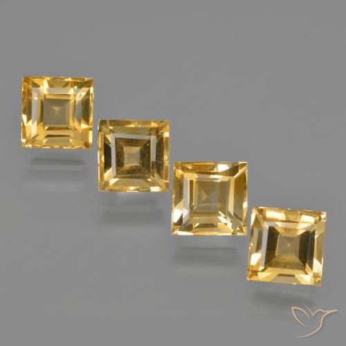 5.06 ct natürliche Mittel-Dunkelgold Citrin-Edelsteine, Quadrat, VVS-VS