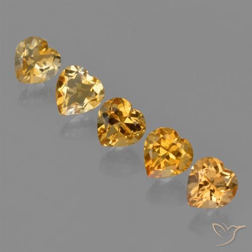 4.51ctw Natürlicher Tiefes Orange-Gold Citrin, Herz, VVS-VS