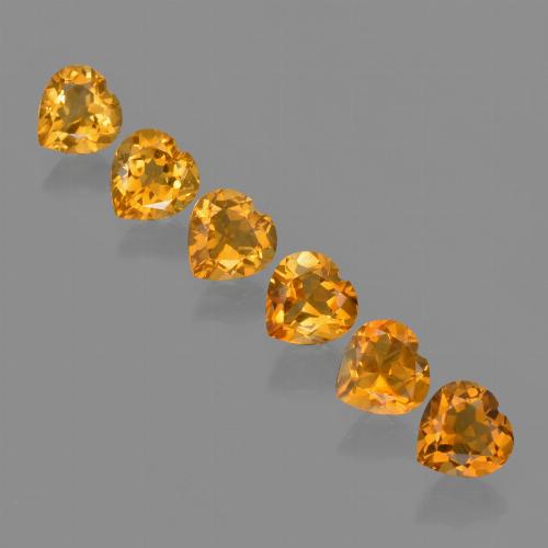 5.49 ct natürliche Golden Citrin-Edelsteine, Herzform, VVS-VS