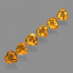 5.49 ct natürliche Golden Citrin-Edelsteine, Herzform, VVS-VS