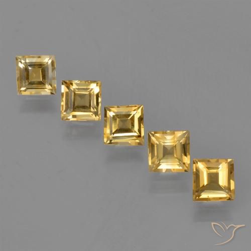 4.77 ct natürliche Golden Citrin-Edelsteine, Quadrat, VVS-VS