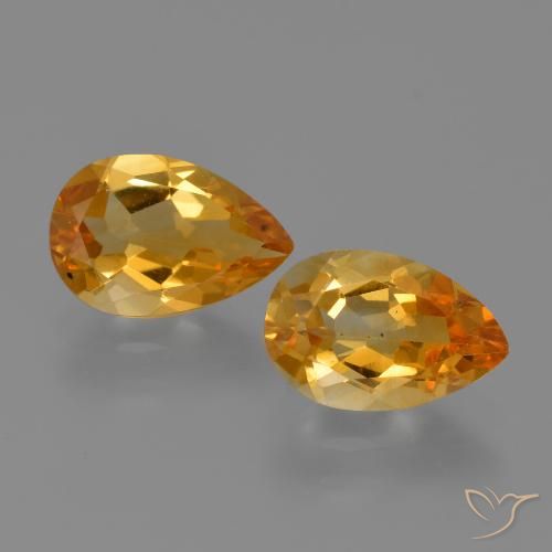 2.30ctw Natürlicher Tiefes Orange-Gold Citrin, Birnenform, VS