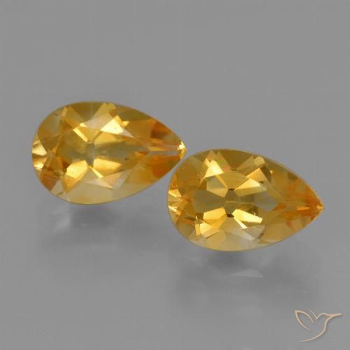 2.38ctw Natürlicher Tiefes Orange-Gold Citrin, Birnenform, VVS