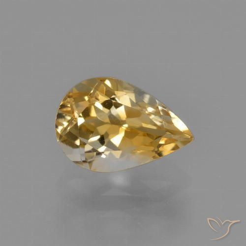 1.24ct Natürlicher Golden Citrin, Birnenform, VVS-VS