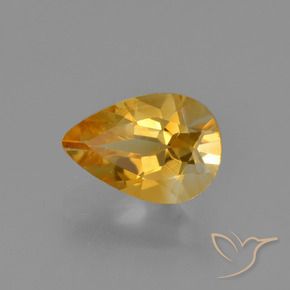 9,17 ctw natürlicher Tiefes Orange-Gold Citrin, Birnenform, VS