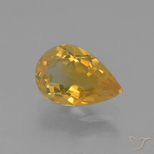 1.17ct Natürlicher Tiefes Goldorange Citrin, Birnenform, VS