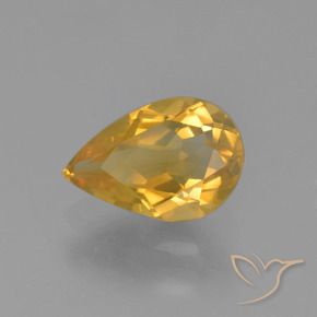 9,17 ctw natürlicher Tiefes Goldorange Citrin, Birnenform, VS