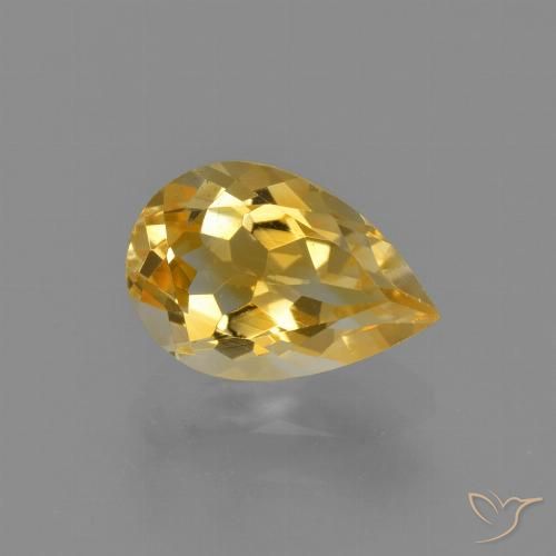 1.24ct Natürlicher Golden Citrin, Birnenform, VVS-VS