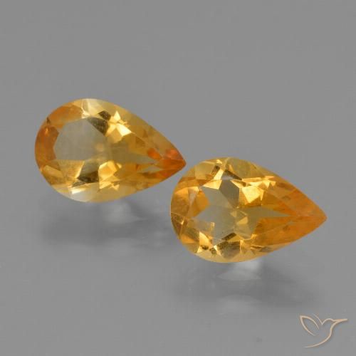1.90ctw Natürlicher Tiefes Orange-Gold Citrin, Birnenform, VVS