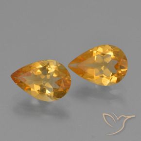 1.90 ct natürliche Tiefes Orange-Gold Citrin-Edelsteine, Birnenform, VVS
