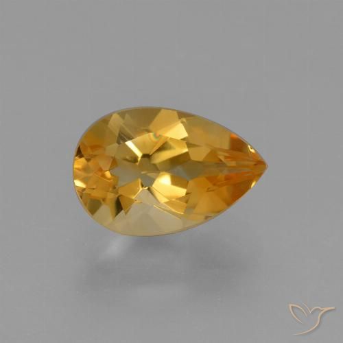 1.25ct Natürlicher Tiefes Orange-Gold Citrin, Birnenform, VVS-VS