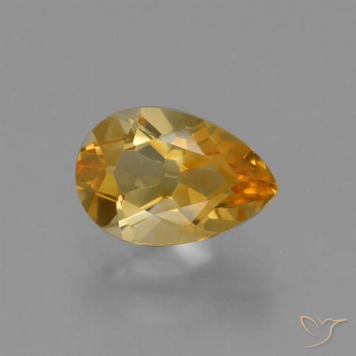 1.28ct Natürlicher Orange-Gold Citrin, Birnenform, VVS
