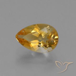 9,17 ctw natürlicher Orange-Gold Citrin, Birnenform, VVS