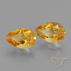 2.30 ct natürliche Mittel-Helles Orange-Gold Citrin-Edelsteine, Birnenform, VVS
