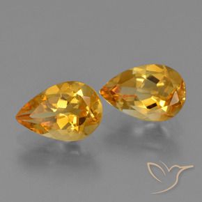 2.11 ct natürliche Tiefes Orange-Gold Citrin-Edelsteine, Birnenform, VVS-VS