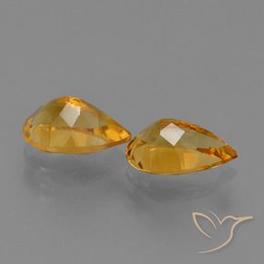 2.11 ct natürliche Tiefes Orange-Gold Citrin-Edelsteine, Birnenform, VVS-VS
