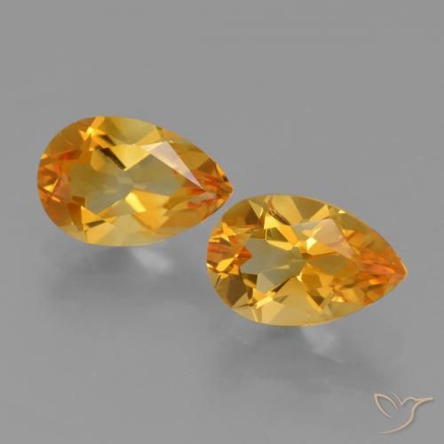 2.38 ct natürliche Dunkelorange-Gold Citrin-Edelsteine, Birnenform, VVS-VS