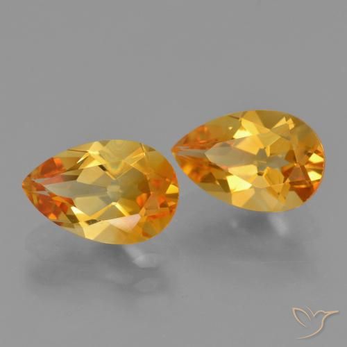 2.38 ct natürliche Dunkelorange-Gold Citrin-Edelsteine, Birnenform, VVS-VS