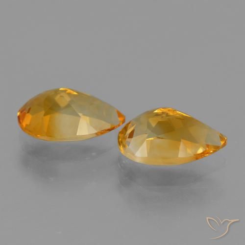 2.38 ct natürliche Dunkelorange-Gold Citrin-Edelsteine, Birnenform, VVS-VS