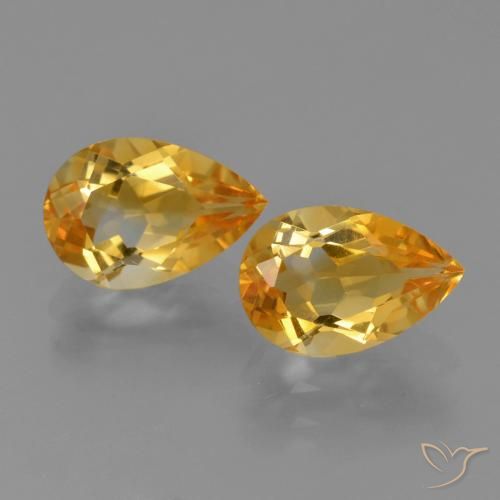 2.33ctw Natürlicher Dunkelorange-Gold Citrin, Birnenform, VVS-VS