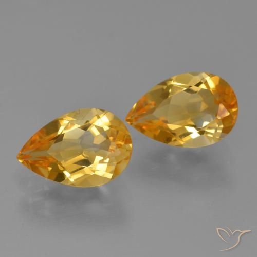 2.33 ct natürliche Dunkelorange-Gold Citrin-Edelsteine, Birnenform, VVS-VS