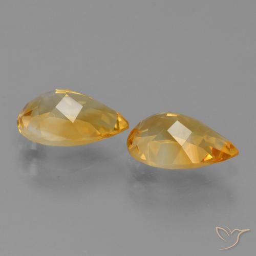 2.33 ct natürliche Dunkelorange-Gold Citrin-Edelsteine, Birnenform, VVS-VS