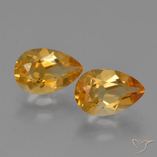 2.37ctw Natürlicher Tiefes Orange-Gold Citrin, Birnenform, VVS-VS