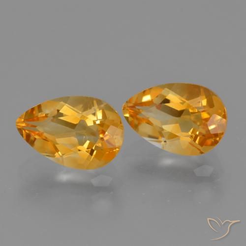 2.45 ct natürliche Dunkelorange-Gold Citrin-Edelsteine, Birnenform, VVS-VS